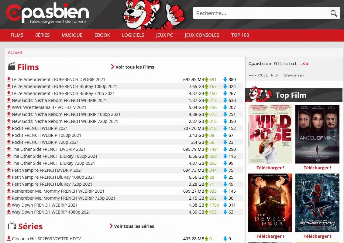Cpasbien : films et séries en torrent, concurrents et alternatives