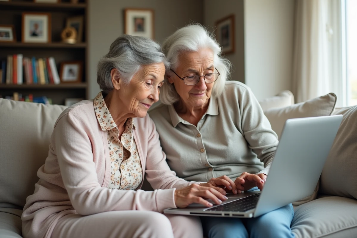 Femme âgée enseignant la belote à sa petite fille