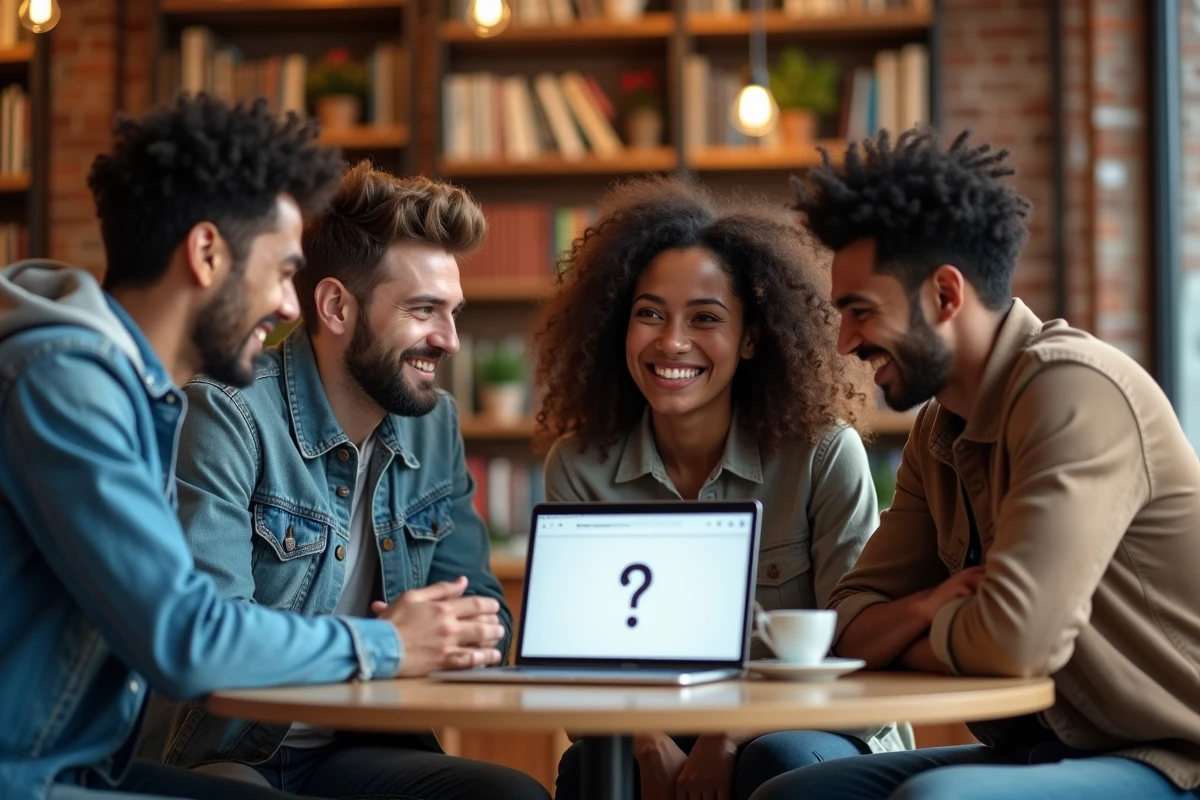 Jeunes adultes discutant autour d