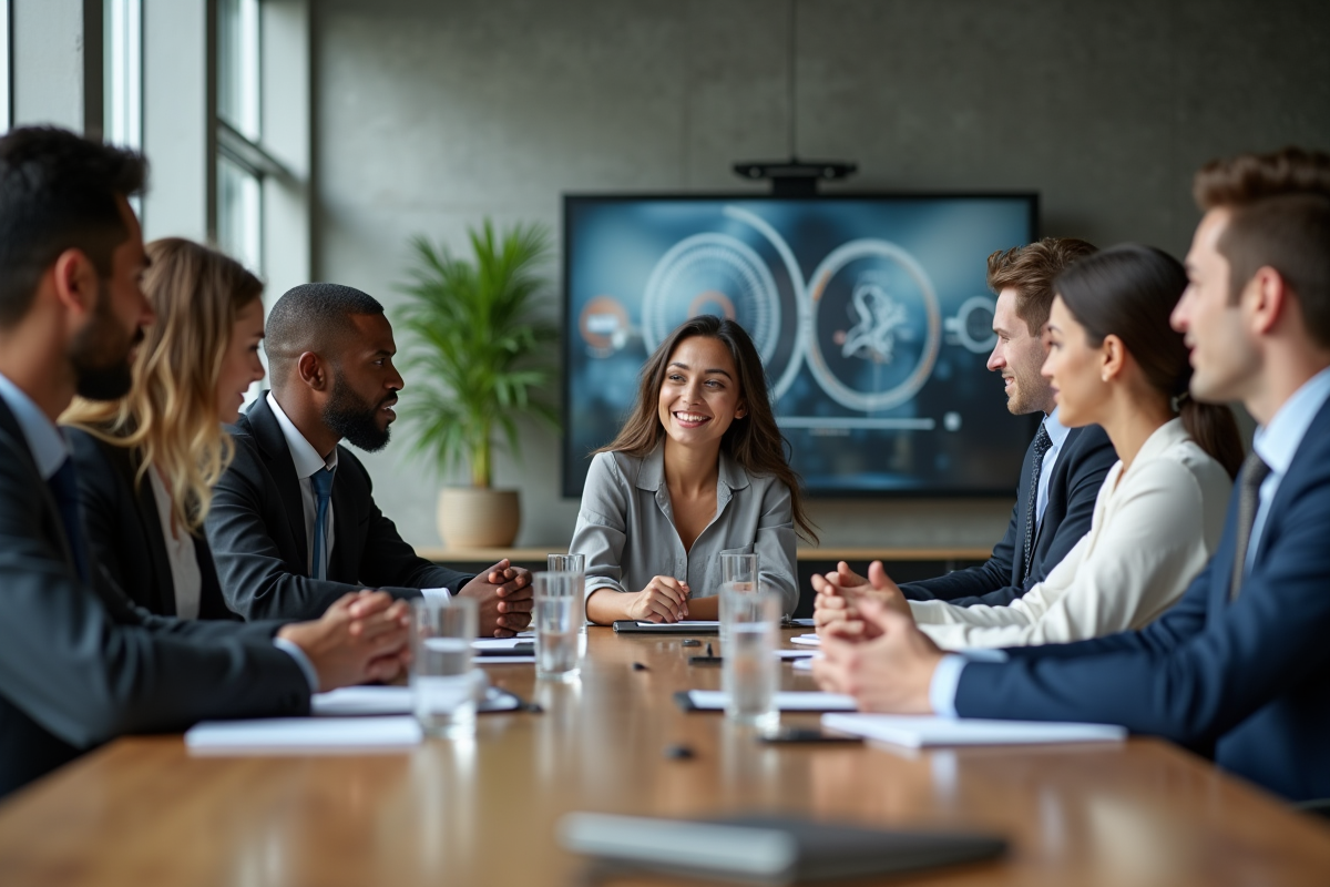 Groupe de jeunes professionnels dans un espace de travail moderne