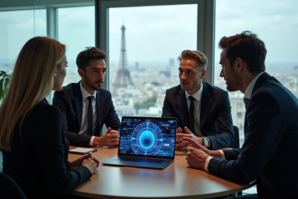 Groupe de professionnels français discutant autour d'une table