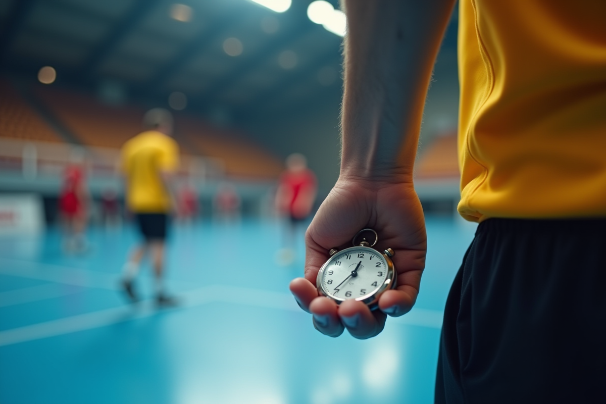 Sablier de l arbitre lors d un match de handball