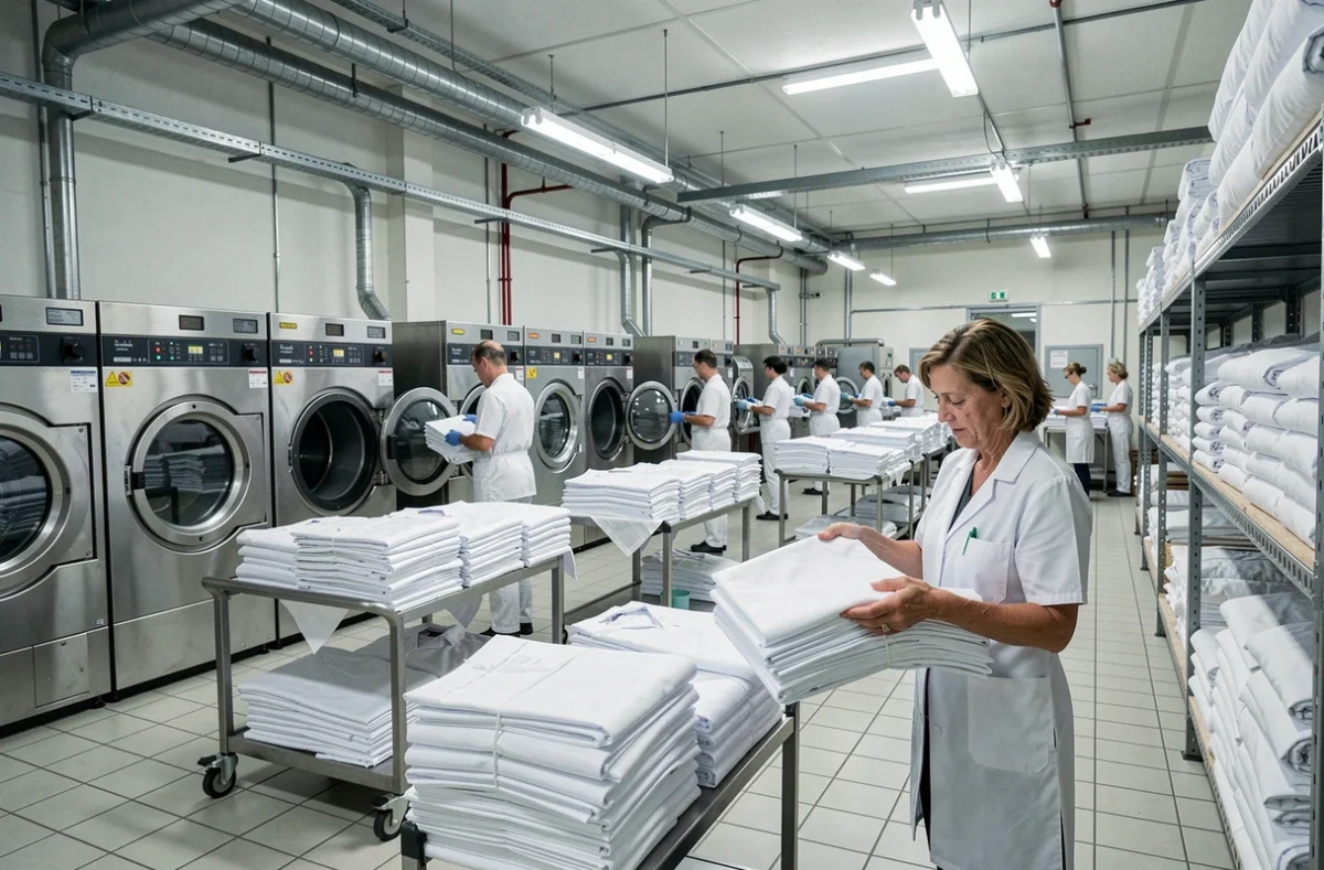 Salle de lavage industriel de la STIC Blanchisserie professionnelle en Seine-et-Marne